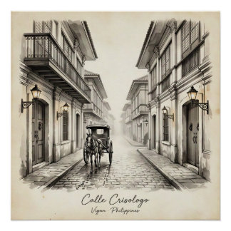 Poster Calle Crisologo Vigan Heritage Street Wall Art