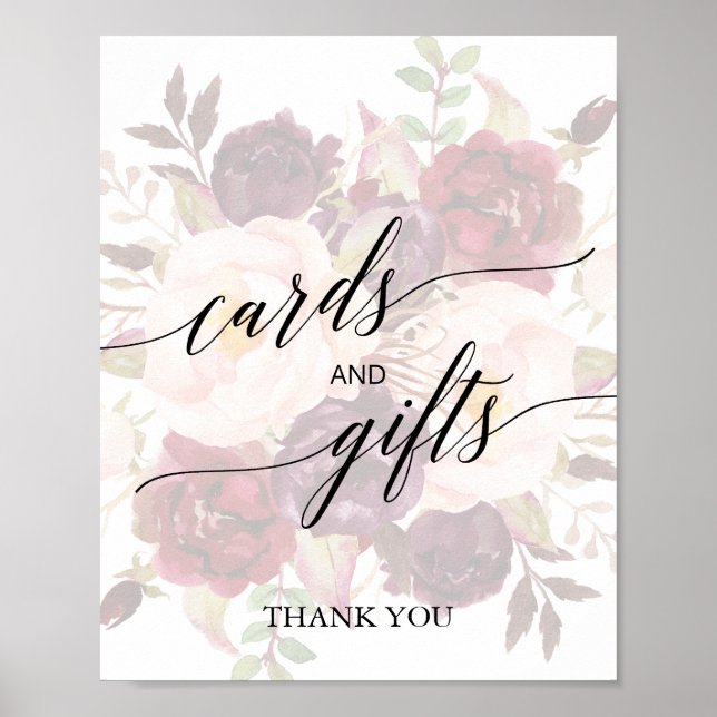 Poster Calligraphie Élégante | Cartes & Cadeaux Floraux D (Devant)