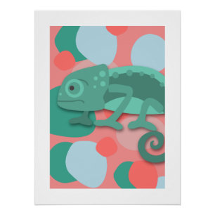 Poster Caméléon Vert