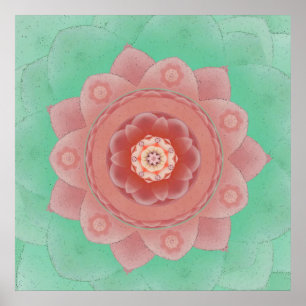 Poster Camellia Lotus Mandala