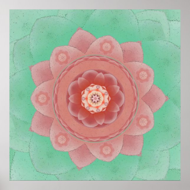 Poster Camellia Lotus Mandala (Devant)