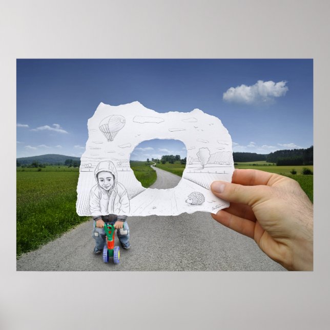 Poster Caméra Crayon Vs - Jouer Enfant (Devant)