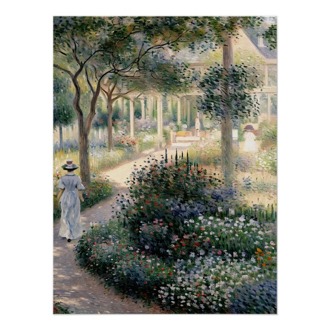 Poster Camille Monet dans le jardin à Argenteuil (Devant)