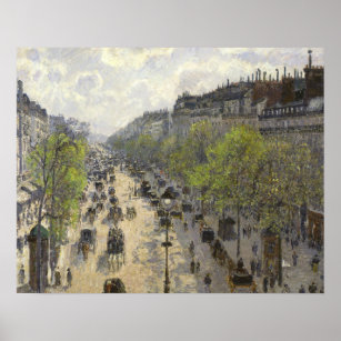 Poster Camille Pissarro - Boulevard Montmartre, Printemps