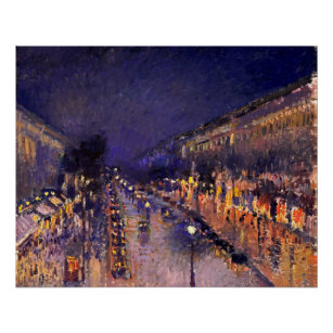 Poster Camille Pissarro Le Boulevard Montmartre La Nuit