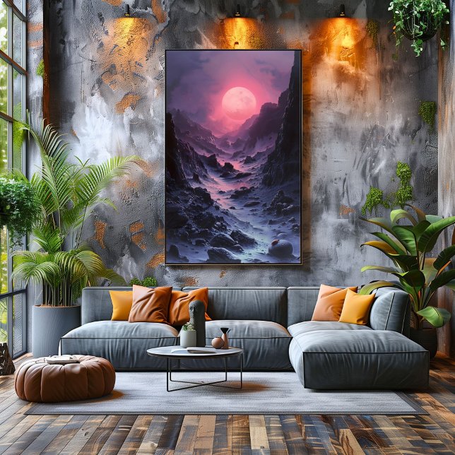 Poster Camino de la Luna Alienígena: Paisaje Surrealista  (Créateur téléchargé)