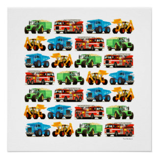 Poster Camion-camion-camionnette-canon pour enfants - cre