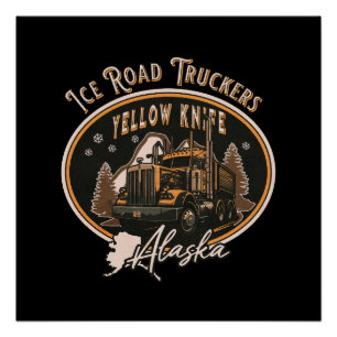 POSTER CAMION DE LA ROUTE DE GLACE - ALASKA