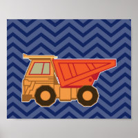 Camion de vidage sur chevron zigzag - bleu