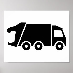 Poster Camion de voiture de déchets