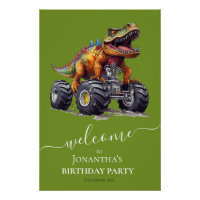 Camion Dinosaur Monster, fête d'anniversaire Bienv