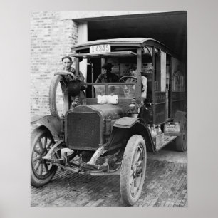 Poster Camion Laitier, 1921. Photo Ancienne