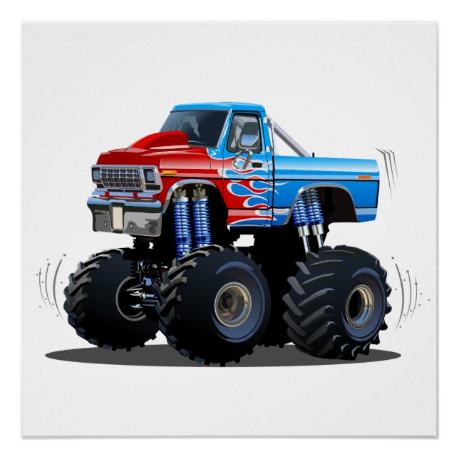Poster Camion monstre de dessin animé (Devant)