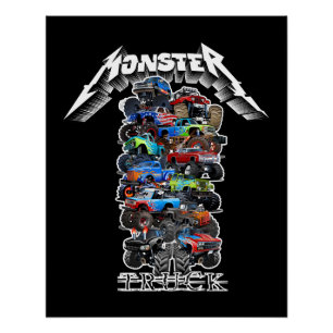 Poster Camion monstre de dessin animé