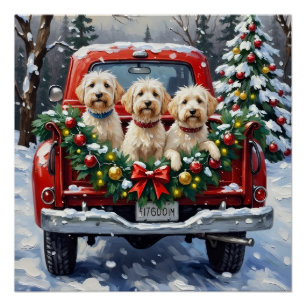 Poster Camion Rouge de Noël Maltais Férié