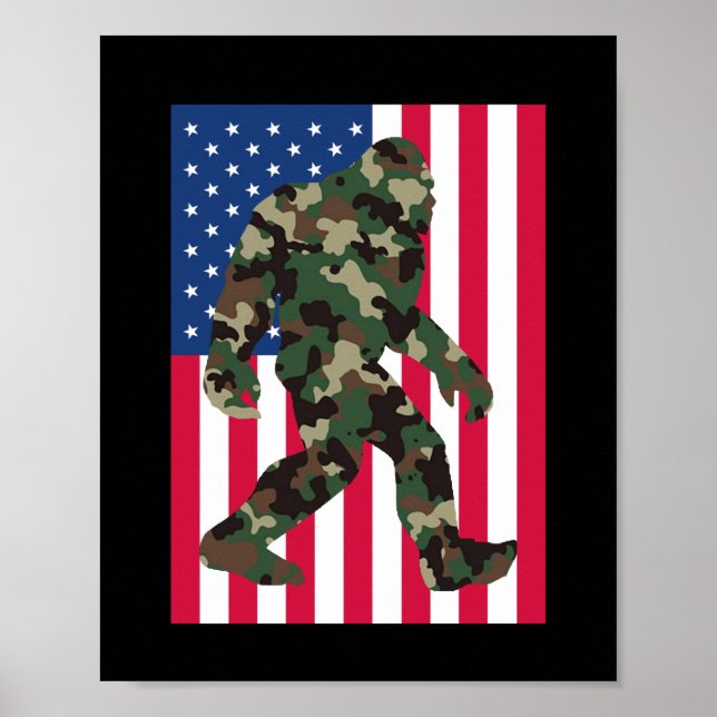Poster Camo Bigfoot Sasquatch (Devant)