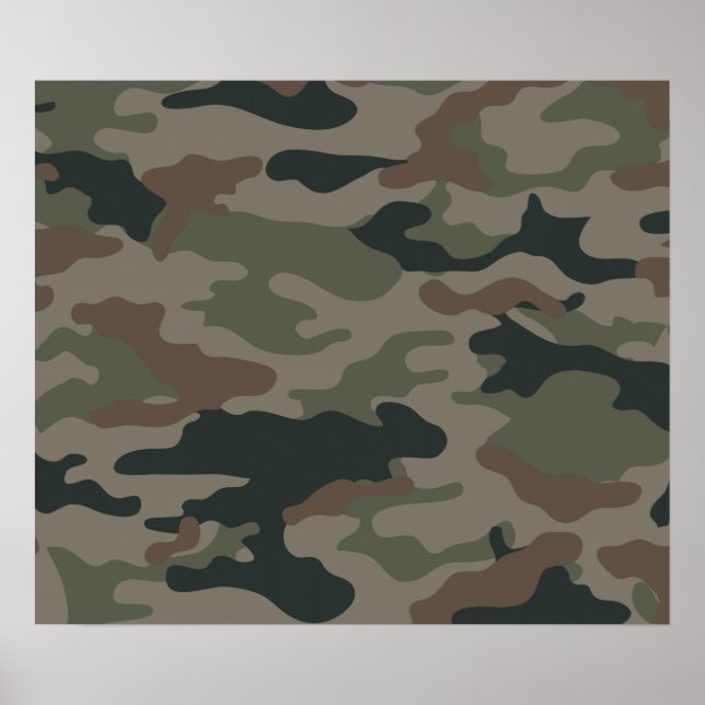 Poster Camouflage de l'armée en vert et en Brown (Devant)