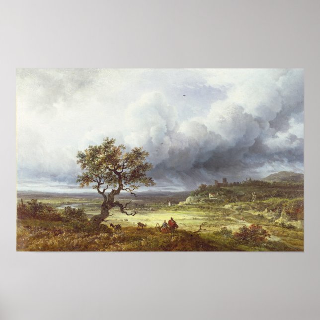 Poster Campagne sous un ciel orageux (Devant)
