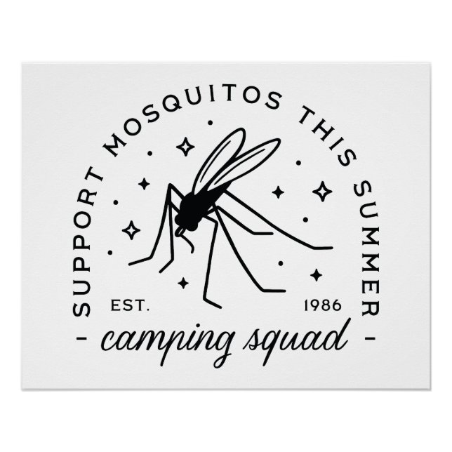 Poster Camping group mosquito funny summer camp trip (Devant)