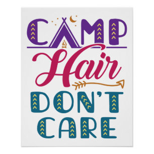 Poster Camping Hair Don't care Camper Camping Glamper