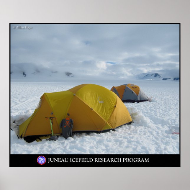 Poster Camping sur les glaciers du Juneau Icefield (Devant)