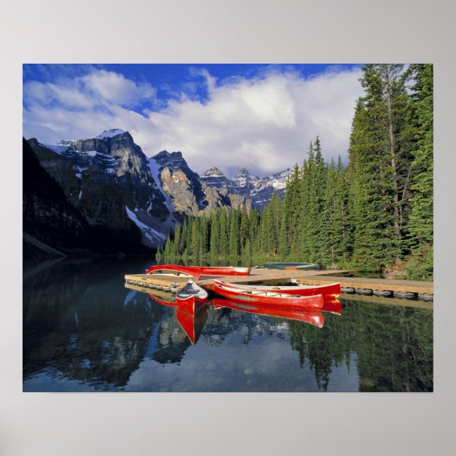 Poster Canada, Alberta, lac Moraine. La surface vitreuse (Devant)