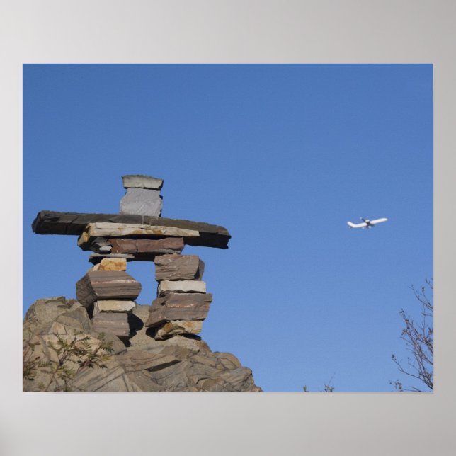 Poster Canada, Terre-Neuve, St. John's. Inukshuk (pour (Devant)