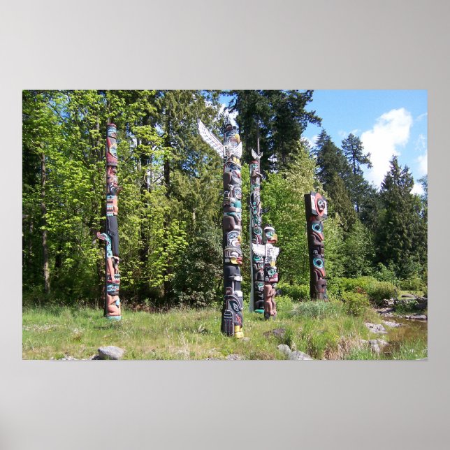 Poster CANADA, Totem Poles, Vancouver (Colombie-Britanniq (Devant)
