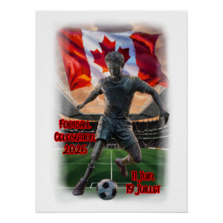 Poster Canadian Statue Celebrates Football on a