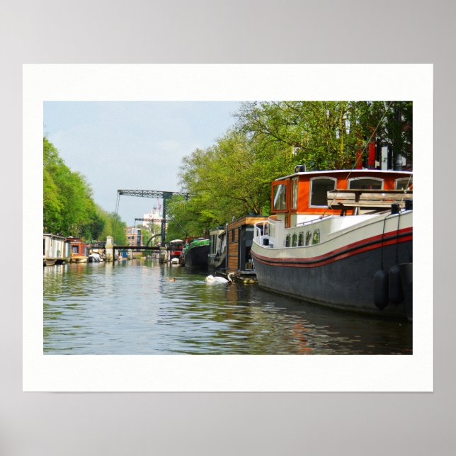 Poster Canal à Amsterdam (Devant)