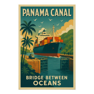Poster Canal de Panama - Pont entre les océans