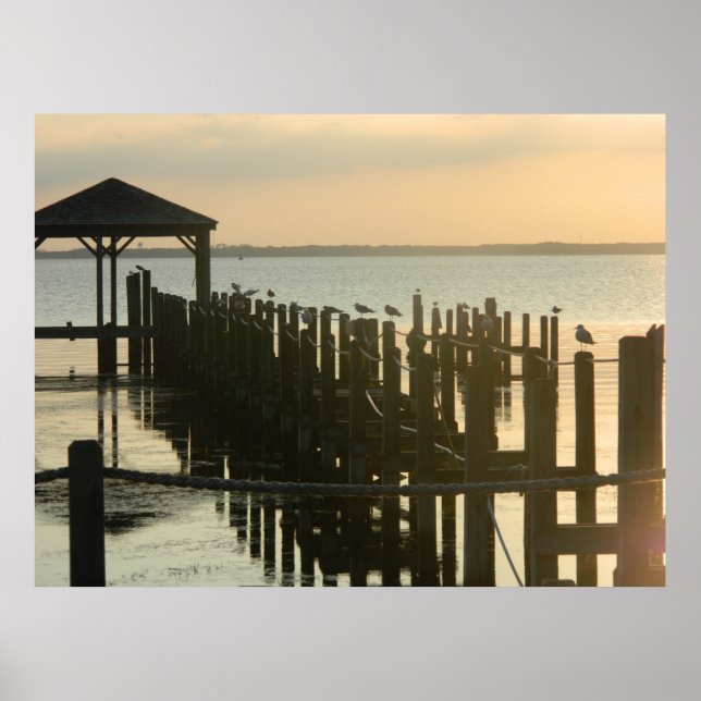 Poster Canard Caroline du Nord - Quais de pêche (Devant)