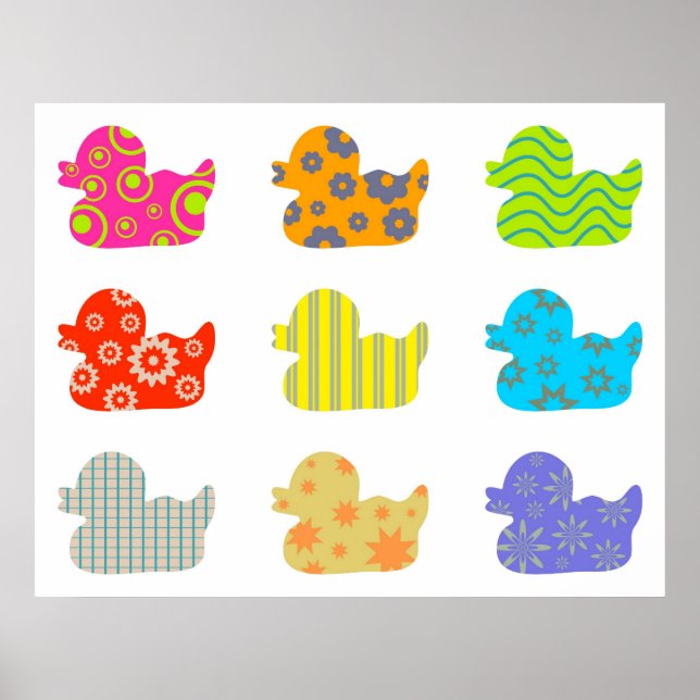 Poster Canards à motifs (Devant)