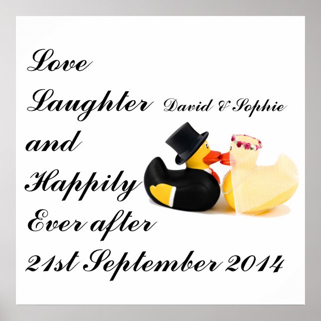 Poster Canards de mariage amour rire (Devant)