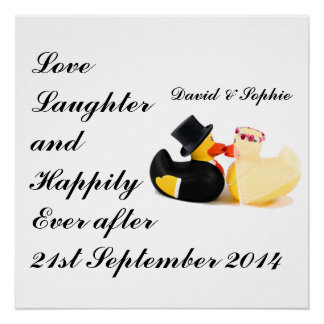 Poster Canards de mariage amour rire