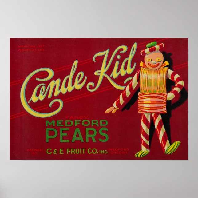 Poster Cande Kid Pear Crate Label Medford, OU (Devant)