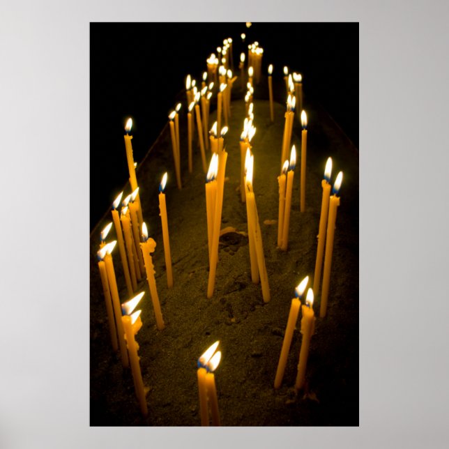 Poster Candles lit in a church, Armenia (Devant)