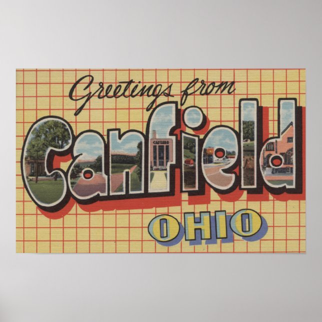Poster Canfield, Ohio - Scènes de grandes lettres (Devant)