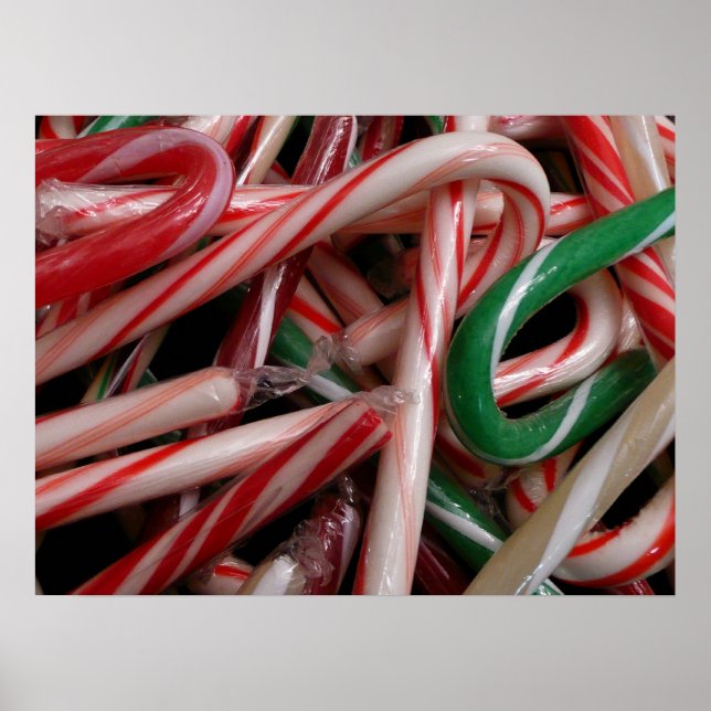 Poster Canneberges de Noël Blanc Vert et Rouge (Devant)