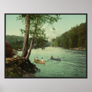 Poster Canoë sur un ruisseau de montagne Adirondack