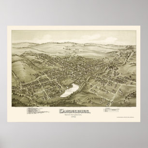 Poster Canonsburg, carte panoramique de PA - 1897