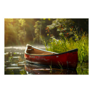 Poster Canot dans une rivière