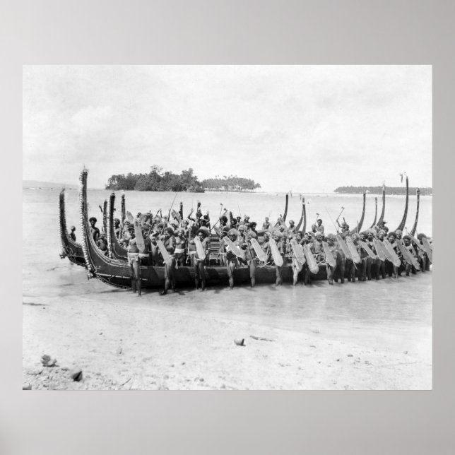 Poster Canot de guerre des Îles Salomon, 1922 (Devant)
