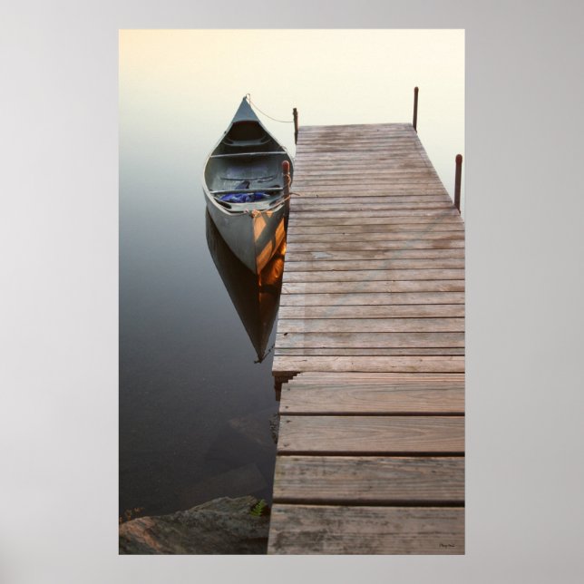 Poster canot sur lac cristallin - Customisé (Devant)