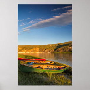 Poster Canotage le long des falaises blanches du Missouri