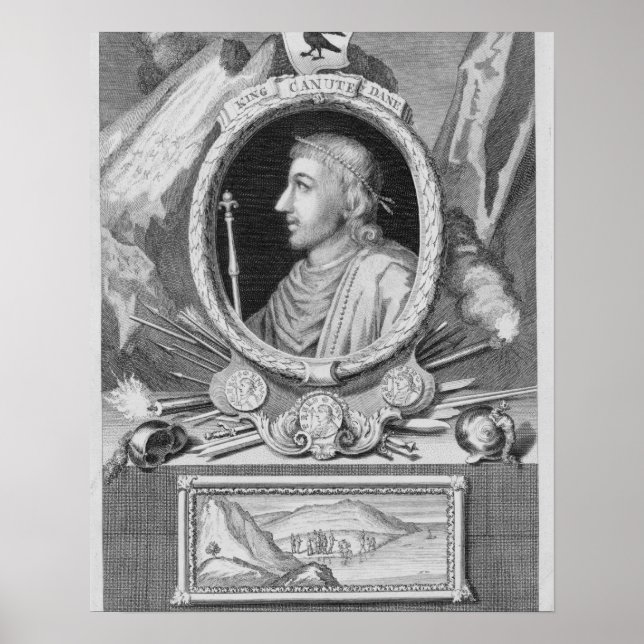 Poster Canute the Great (d.1035) King of England, Danemar (Devant)