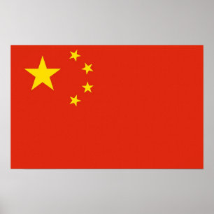 Poster Canvas Print with Flag of China