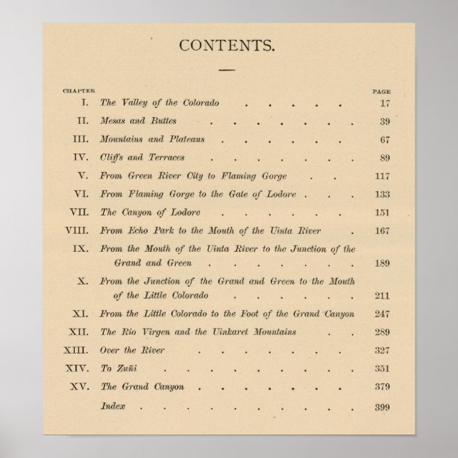 Poster Canyons du Colorado (Devant)