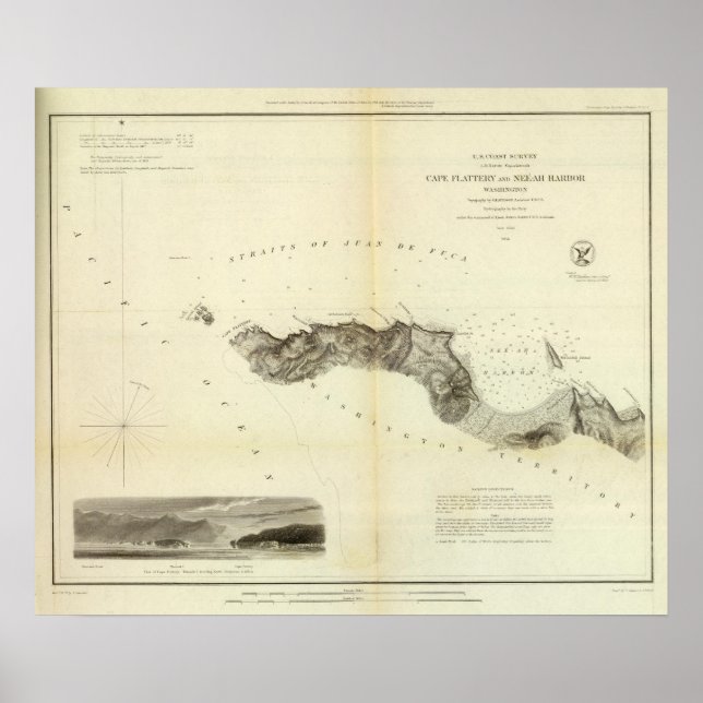 Poster Cape Flattery, Neeah Harbour, Laver (Devant)