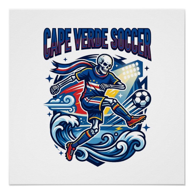 Poster Cape Verde Football Skeleton Attaquant Nations Pre (Devant)